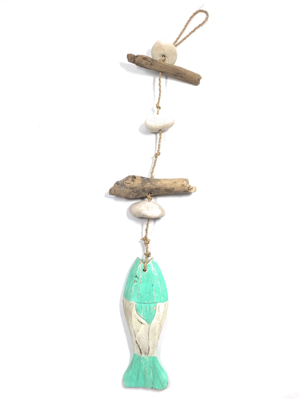 Driftwood Garland w/ Fish 20" & White Stone - Turquoise | #lis3100750 Driftwood Garland w/ Fish 20" & White Stone - Turquoise | #lis3100750